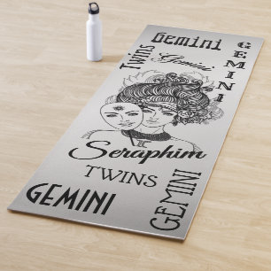 Gemini Masked Lady Zodiac Silver Personal Yoga Mat