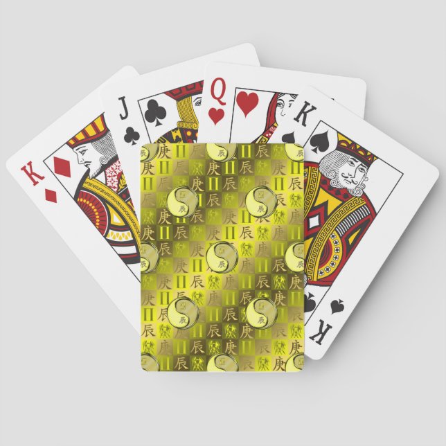 Gemini & Metal Dragon Playing Cards (Back)