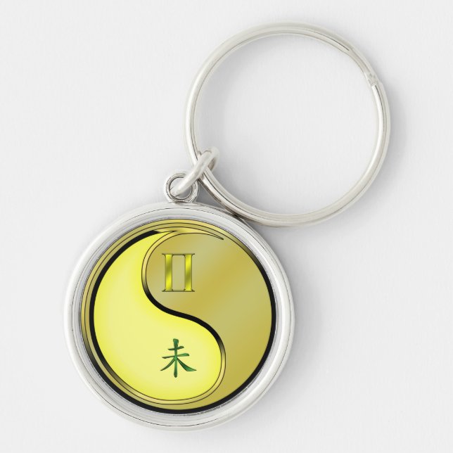 Gemini & Metal Goat Keychain (Front)