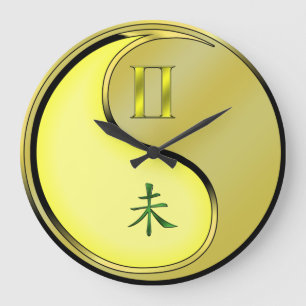 Gemini & Metal Goat Large Clock
