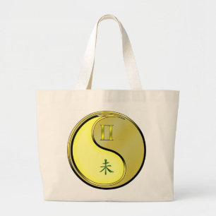 Gemini & Metal Goat Large Tote Bag