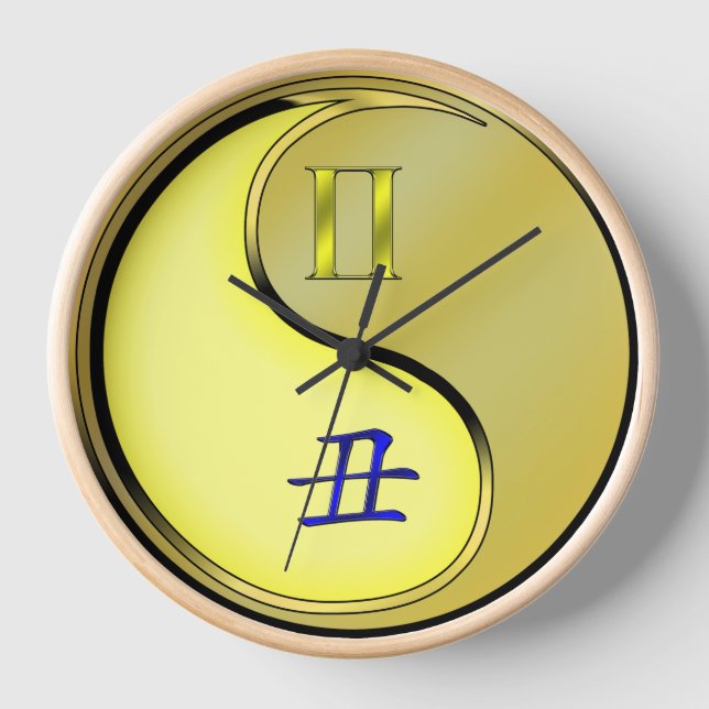 Gemini & Metal Ox Clock (Front)