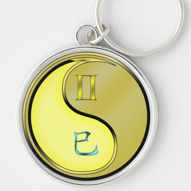 Gemini & Metal Snake Keychain (Front)