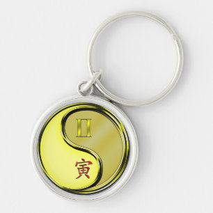 Gemini & Metal Tiger Keychain
