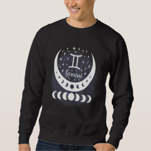 Gemini Moon Phase Water Zodiac Sign Horoscope Pers Sweatshirt