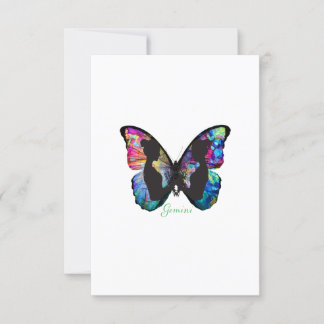 GEMINI - Papillon et jumeaux - Carte de remercieme