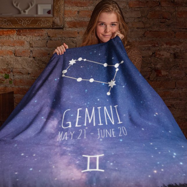 Gemini | Personalized Zodiac Constellation Fleece Blanket (Creator Uploaded)