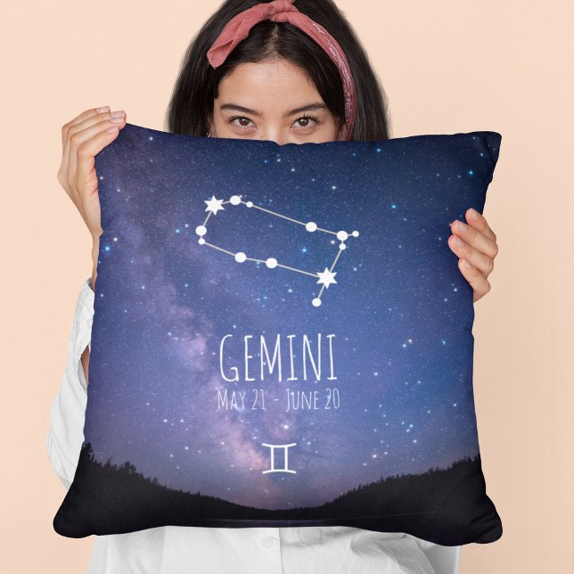 Gemini | Personalized Zodiac Constellation Throw Pillow (Creator Uploaded)