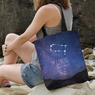 Gemini   Personalized Zodiac Constellation Tote Bag