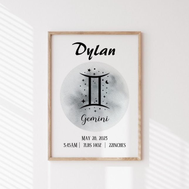 Gemini Personalized Zodiac Custom name Poster (Creator Uploaded)