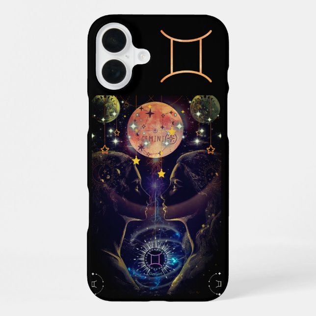 Gemini Phone Case, black iPhone Case (Back)