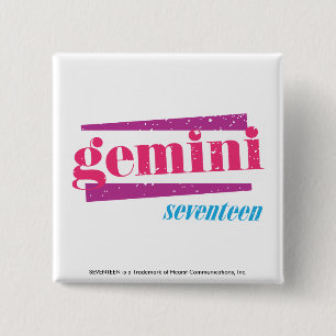 Gemini Pink 2 Inch Square Button