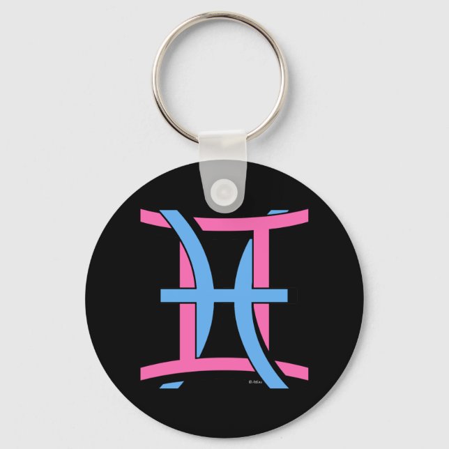 Gemini & Pisces PkBl Keychain (Front)