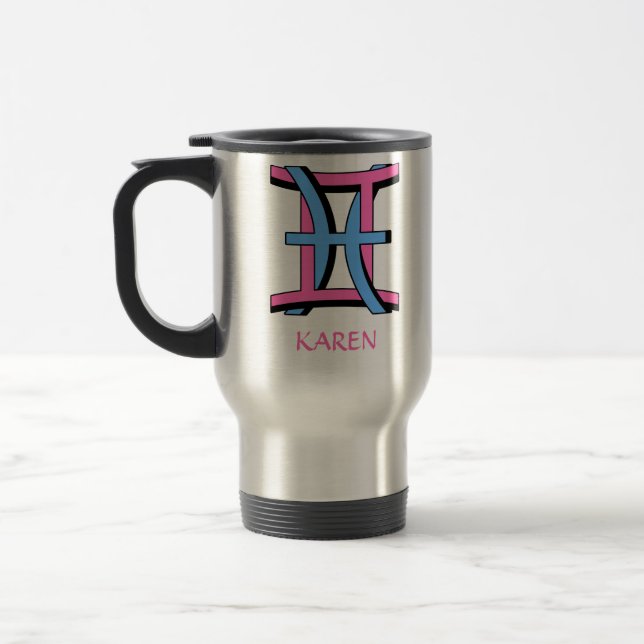 Gemini & Pisces PkBl Travel Mug (Left)