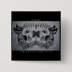 Gemini Print 2 Inch Square Button