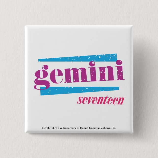 Gemini Purple 2 Inch Square Button (Front)