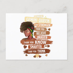 Gemini Queen Sweet As Candy Birthday Gift For Blac Holiday Postcard