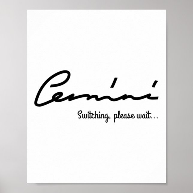 Gemini Quirky Tee. Sticker  Poster (Front)