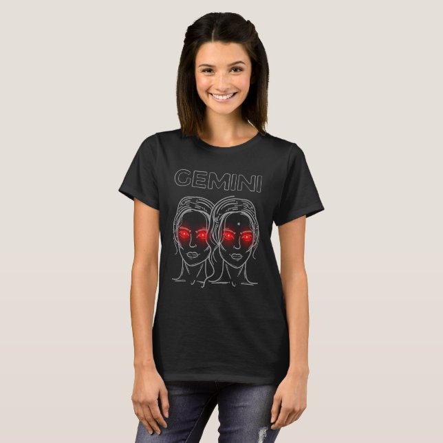 Gemini red-eyed Twins Dark T-Shirt (Front Full)