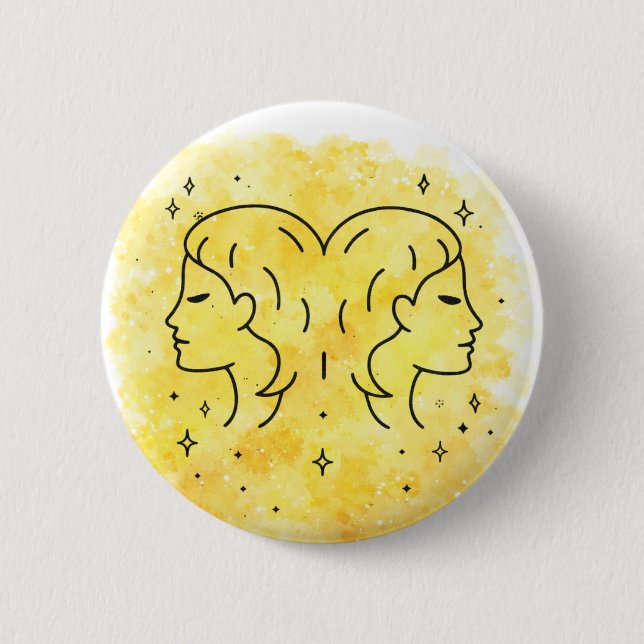 Gemini Sign 2 Inch Round Button (Front)