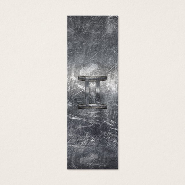 Gemini Sign en Distressed Siver Steel (Devant)