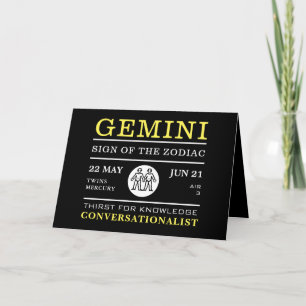 Gemini Sign of the Zodiac, Astrological Card