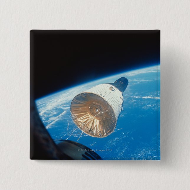 Gemini Space Capsule 2 Inch Square Button (Front)