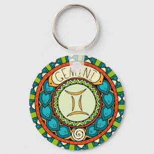 Gemini star keychain