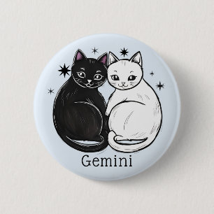 Gemini star sign the twins zodiac star 2 inch round button