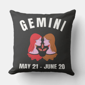 Gemini star sign throw pillow