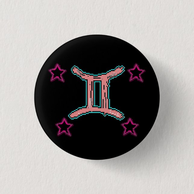 GEMINI Stars 1 Inch Round Button (Front)