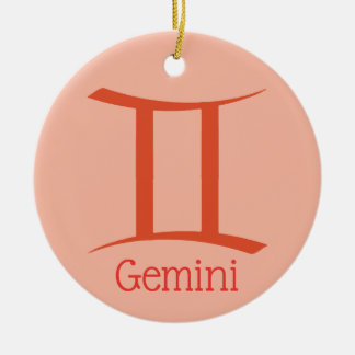Gemini Sun Sign Zodiac Symbol Ceramic Ornament