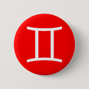 Gemini Symbol 2 Inch Round Button