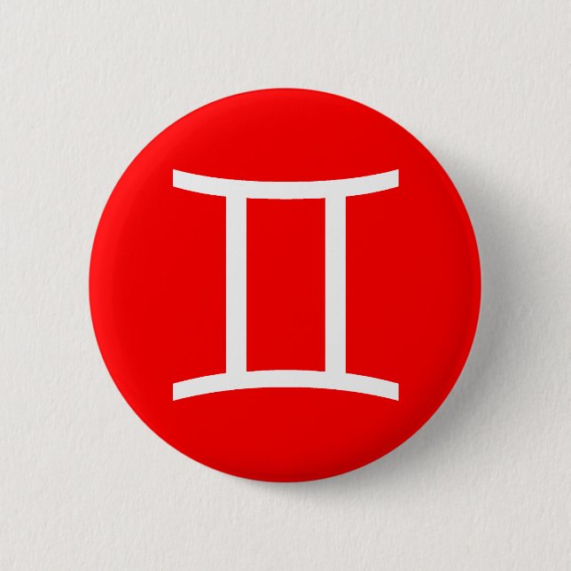 Gemini Symbol 2 Inch Round Button (Front)