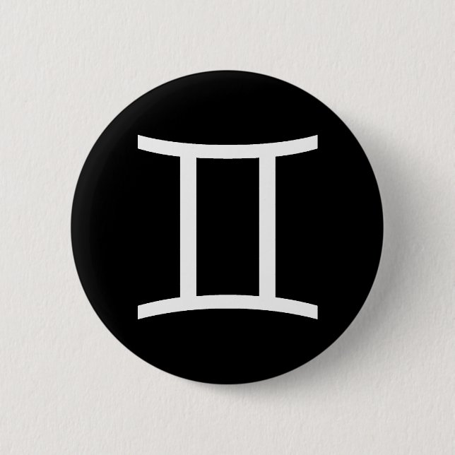 Gemini Symbol 2 Inch Round Button (Front)