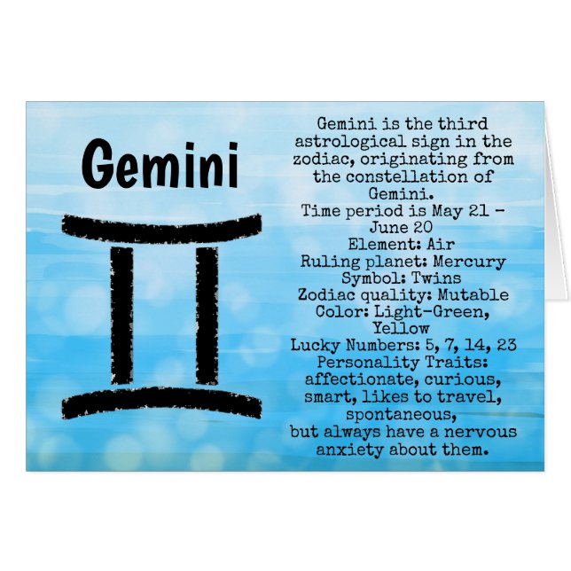 Gemini Symbol Happy Birthday Horoscope Zodiac (Front Horizontal)