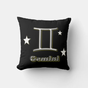 Gemini symbol throw pillow