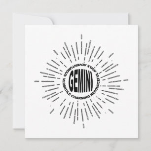 Gemini The Twin happy May Birthday June zodiac sun Card