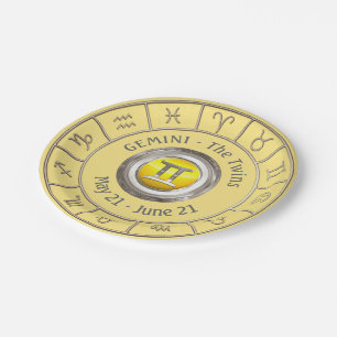 Gemini - The Twins Astrological Sign Paper Plate