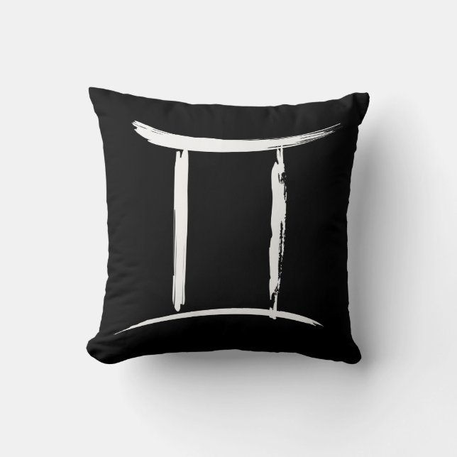 GEMINI the Twins Astrology Sign May June Birthday Throw Pillow (Front)