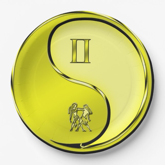 Gemini the Twins Paper Plate (Front)