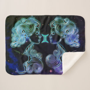 gemini the twins zodiac blanket