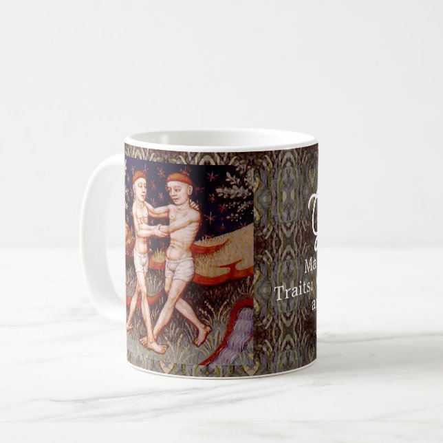 Gemini the Twins Zodiac Sign Birthday Party Coffee Mug (Front Left)