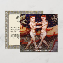 Gemini the Twins Zodiac Sign Birthday Party Invitation