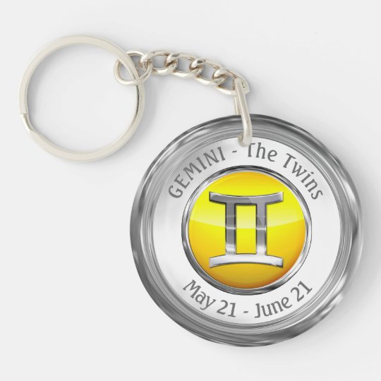 Gemini - The Twins Zodiac Sign Single-Sided Round Acrylic Keychain