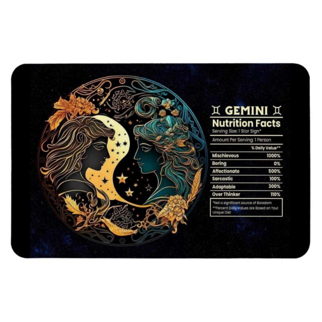 Gemini-Themed Nutritional Value Magnet (Horizontal)