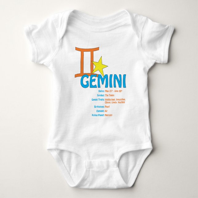 Gemini Traits Baby Bodysuit (Front)