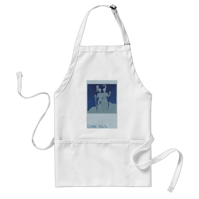 Gemini Twin Constellation Vintage Zodiac Astrology Standard Apron (Front)
