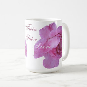 Gemini Twin sisters hot pink rose mug by Berglind 