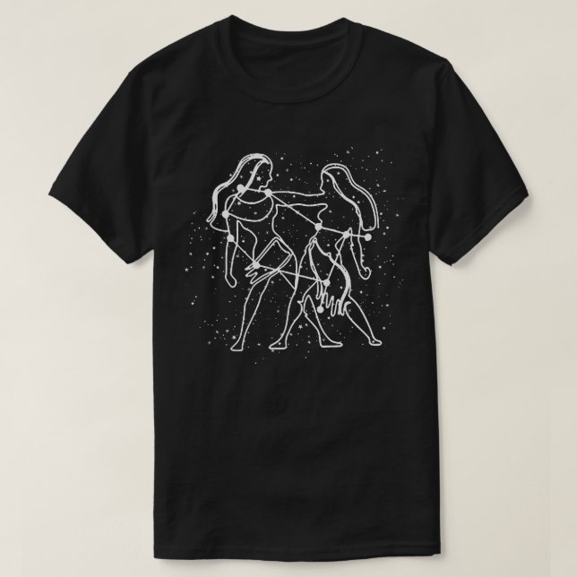 Gemini Twins Astrological Sign Horoscope T-Shirt (Design Front)